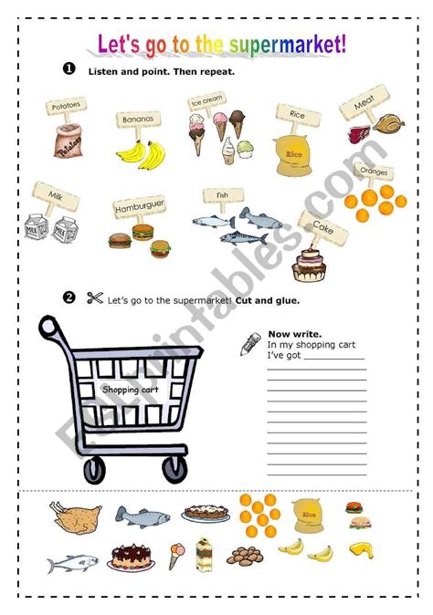 Supermarket Worksheet Printables